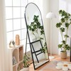 Beautyolove 32 in. W. x 71 in. H Classic Arched Black Aluminum Alloy Framed Full Length Mirror Wall Mounted or Standing Floor Mirror - 3 of 4