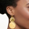 Ross-Simons Italian 18kt Gold Over Sterling Disc Drop Earrings - 2 of 3