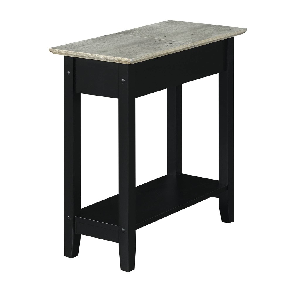 Photos - Coffee Table American Heritage Flip Top End Table with Charging Station and Shelf Faux