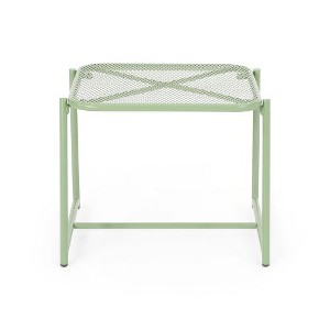 Modern Mesh Outdoor End Table, Rectangle Powder-Coated Metal Patio End Table for Outside Use, Patio Side Table -Christopher Knight Home - 1 of 4
