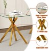 Dolonm 17.72" Square Tempered Glass End Table with Metal Legs, Set of 2, Modern Living Room Side Tables - 4 of 4