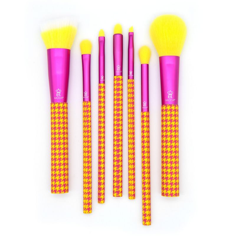 MODA Brush Keep It Classy Yellow & Pink 7pc Makeup Brush Set, 3 of 9