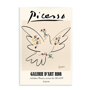 Stupell Industries Classical Abstract Picasso Peace Dove Bird Linework Wall Plaque Art - 1 of 4