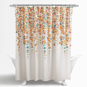 Weeping Flower Shower Curtain Turquoise - Lush Decor