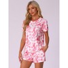 INSPIRE CHIC Womens Pajama Sets 2 Piece Lounge Set Short Sleeve Top and Shorts Soft Pj Set Loungewear Sets Comfy Sleep Sets - 2 of 4