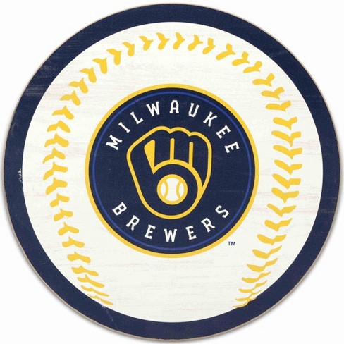 Mlb Milwaukee Brewers Baseball Wood Sign Panel : Target