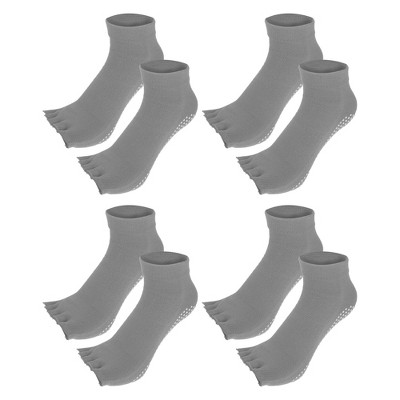 Unique Bargains Non Slip Half Finger Toe Socks 4 Pair Light Gray : Target