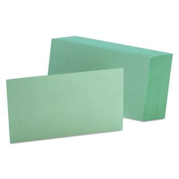 Oxford Unruled Index Cards 3 x 5 Green 100/Pack 7320GRE