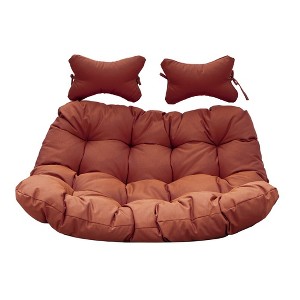 LeisureMod Modern Upholstered 2 Person Hanging Egg Swing Cushion with Headrest Large Breathable Folding Cushion - 1 of 4
