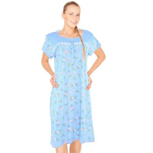 JEFFRICO Womens Short Sleeve Nightgowns Sleepwear Soft Pajama Dress Nightshirts - 1 of 4