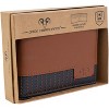Jack Abrahams - Jack Abrahams Goat Nappa Leather Two Tone Bi-Fold Wallet Cognac/Navy - 4 of 4