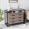 6 Drawer Safe, Wooden Drawer with Steel Frame and Tempered Glass Top, Clothes Tower Organizer - 2 of 4