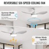 47 Inch Ceiling Fans with Lights and Remote Quiet Reversible DC Motor Modern Large Airflow Noiseless 6 Speeds Timers Indoor Outdoor for Bedroom - 4 of 4