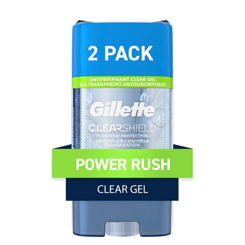 Gillette Antiperspirant Deodorant For Men - Clear Gel Power Rush 72 Hour  Sweat Protection - 2pk/3.8oz Each : Target