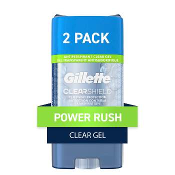 Gillette Antiperspirant Deodorant for Men - Clear Gel Power Rush 72 Hour Sweat Protection - 2pk/3.8oz each
