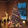 Frosted Christmas Tree, Flocked Christmas Tree with Pine Cones, Warm White Lights-8 Modes, Automatic Hinged Expansion - 4 of 4