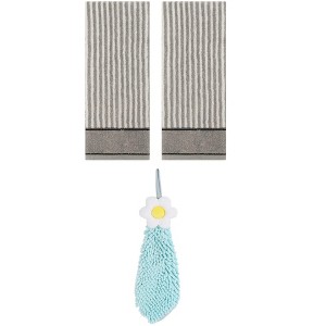 REGALWOVEN 3 Pcs Soft Absorbent Bathroom Hand Towels for Kitchen, Gym - 1 of 4