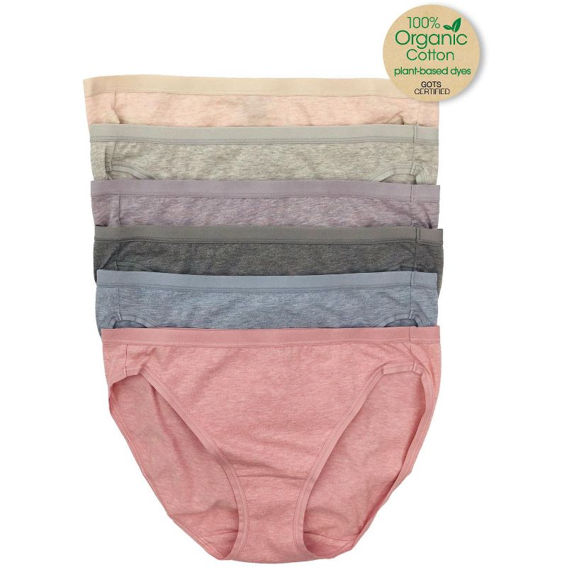Felina Organic Cotton Bikini Underwear for Women - Bikini Panties for Women, Seamless Panties for Women (6-Pack), 2 of 4