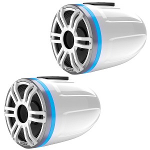 HTX 8H S-FL-SW-MARINE TOWER HORN 8''FLAT Silver-White Sports Grille (Pair) - 1 of 2