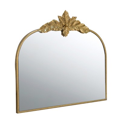 GlasFlength Decorative Wall Mirrors Classic Mirror Wall Mirror Decorative Arched Mirror Vanity Mirror for Living Room, Gold, 39.6"*2"*35"