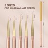Saviland Pro Micro-Liner Brush System - 5PC Zero-Split Kolinsky for Gel Artistry Long Lines & Micro-Details (Size: 5 Count) - 4 of 4