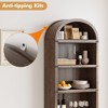 GustoWave Farmhouse Wooden Arched Bookshelf with Metal Corner Protection, 5-Shelf Tall 71'' Display Storage Rack for Home Office - 3 of 4