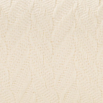 Ivory King-Sized Herringbone 100% Cotton All-Season Blanket