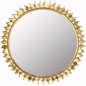 Leaf Crown Sunburst Mirror - Antique Gold - Safavieh.