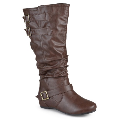 Journee Collection Extra Wide Calf Women's Tiffany Boot Brown 9 : Target