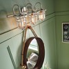 Caparros 24" 3 Light Vanity Light with Clear Ribbed Glass in Brushed Nickel - 3 of 4