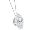 Pompeii3 2 1/4Ct Diamond (1ct center) Cushion Halo Pendant White Gold Necklace Lab Created - 2 of 4