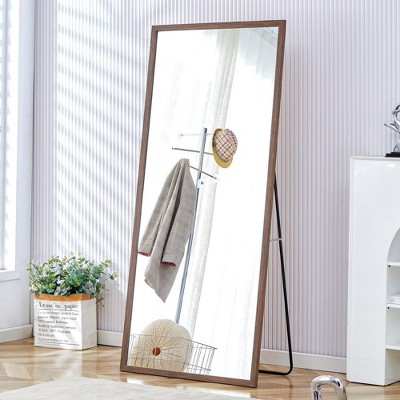 PAGED 71"x31.5" Rectangle Full Length Mirror,4th Generation Leaning Floor Full Body Mirror with Solid Wood Frame,Suitable for Bedroom,Cloakroom