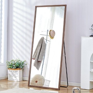 PAGED 71"x31.5" Rectangle Full Length Mirror,4th Generation Leaning Floor Full Body Mirror with Solid Wood Frame,Suitable for Bedroom,Cloakroom - 1 of 4