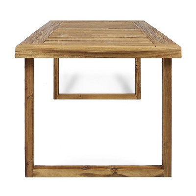 Ann 69-Inch Natural Acacia Wood Outdoor Dining Table