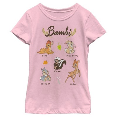 Maglietta con i nomi dei personaggi di Bambi per bambineMaglietta con i nomi dei personaggi di Bambi per bambine  