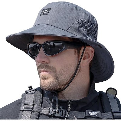 Fisfet Fishing Hat, UPF50+ Wide Brim Sun Hat for Men Women, UV Protection Hiking Beach Bucket Hats Summer Safari Hat