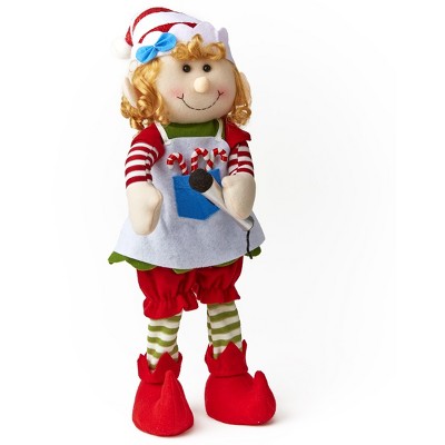 Lakeside Decorative Dakota Christmas Elf with Adjustable Legs for Sitting and Standing