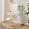 ORRD Modern Makeup Vanity Desk with LED Lights & Mirror - 4 Drawer Dressing Table Set with Stool, White - 2 of 4