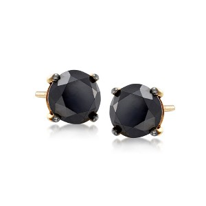 Ross-Simons 3.00 ct. t.w. Black Diamond Stud Earrings in 14kt Yellow Gold - 1 of 4