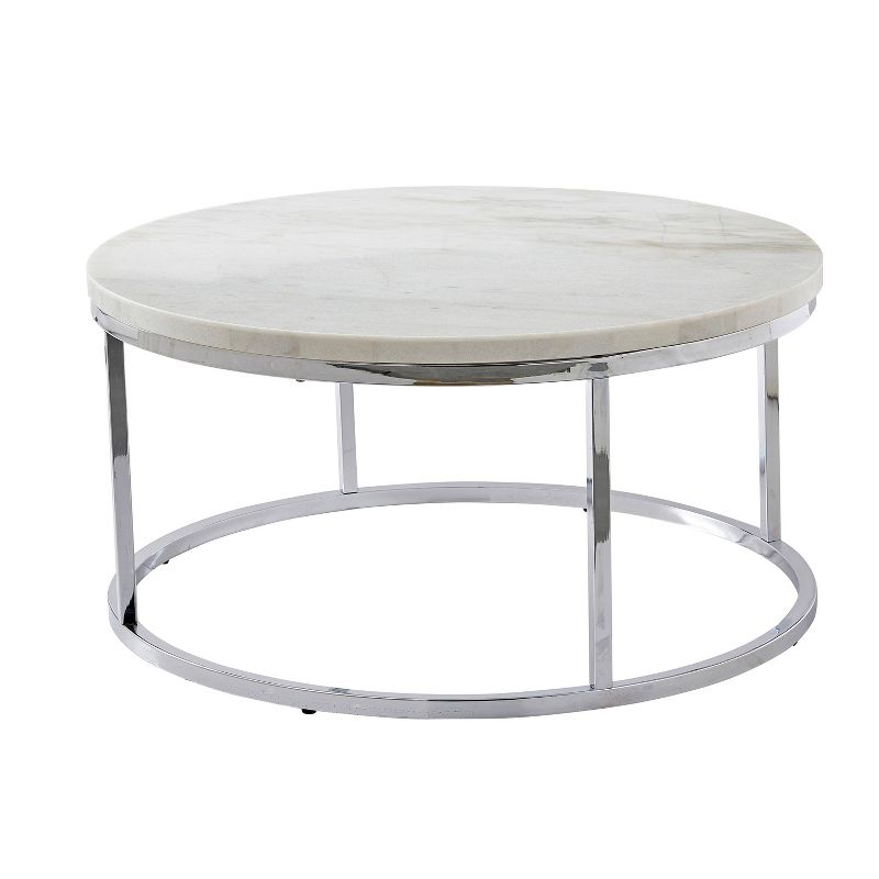 Echo Round Cocktail Table White - Steve Silver Co., 1 of 7