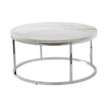 Echo Round Cocktail Table White - Steve Silver Co.