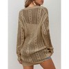 Coolmee Women's Crochet Cardigan Boho Sweater Open Front Long Sleeve Lightweight Cover Up Knit Cardigans - 3 of 4