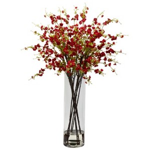 Nearly Natural Giant Cherry Blossom Arrangement, Red - 1 of 4