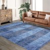 Rug for Living Room Washable Area Rug Non Slip Modern Striped Boy Room Rug Geometric Low Pile Soft Carpet for Nursery - 2 of 4