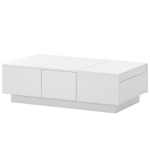 NicBex Rectangular Modern Coffee Table Center Dining Table with Hidden Compartment & 2 Drawers for Living Room - 1 of 4