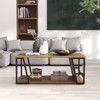 Tangkula 40" Coffee Table & 2-Tier Modern Farmhouse Center Table w/Storage Shelf - 2 of 4