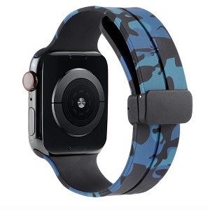 HTUTWOO Apple Watch Band Cool Camouflage Print Bands 42/44/ 45mm, Silicone Sport Wristband Strap for iWatch SE and Series 8/7/6/5/4/3/2/1 - 1 of 4