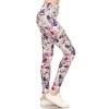 Slickblue Yoga Style Floral Knit Leggings, Long, High Waist, Multi-Color Print, Lined, One Size Fits Most - 2 of 4