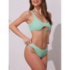 INSPIRE CHIC Women's Cutout Racerback Ribbed Bikini Sets, Scoop Neck Top Triangle Bottom Swimwear Bathing Suits 1 Set - 2 of 4