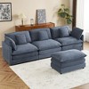 112.6" Modern Corduroy L-Shaped Modular Sectional Sofa with Side Storage Pockets & Movable Ottomans - 2 of 4